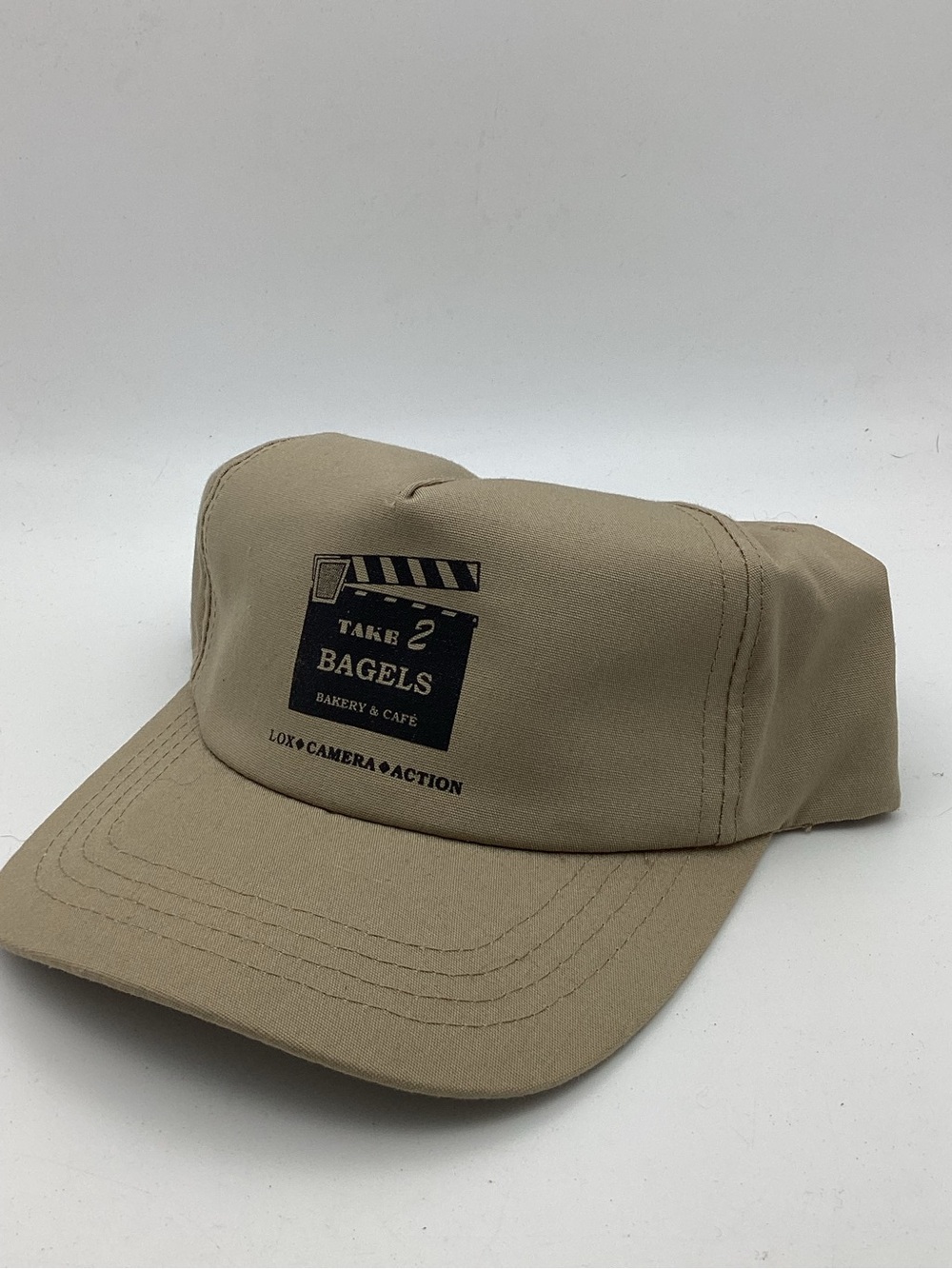 Lox Bagel Action Tan Cotton Cap with Printed Logo
